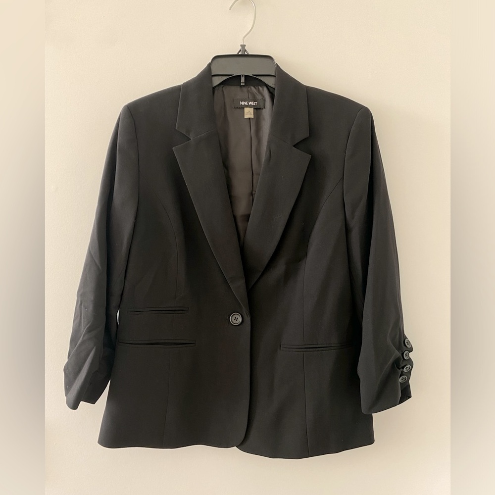 Nine West Suit Separates Black Blazer Size 10